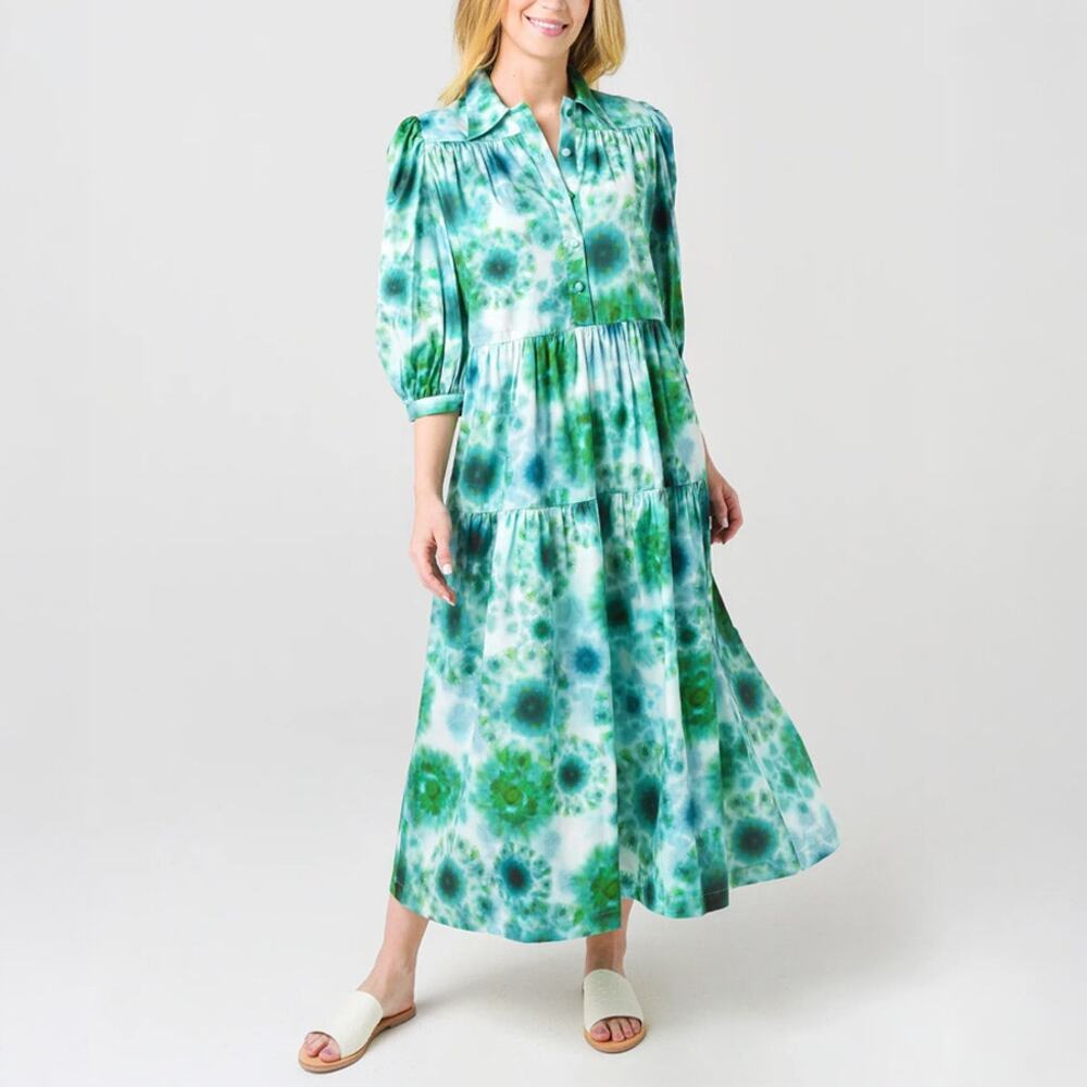 Hunter Bell Clayton Dress in Green Tie Dye Size XS